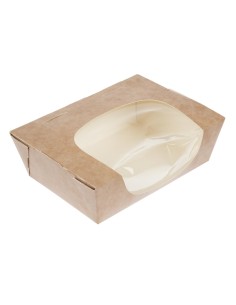 Barquettes à salade kraft 825ml compostables - Lot de 200