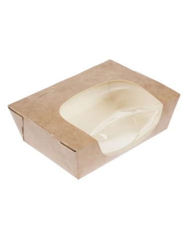 Barquettes à salade kraft 825ml compostables - Lot de 200