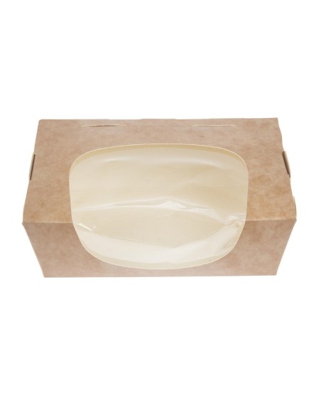 Barquettes à salade kraft 825ml compostables - Lot de 200