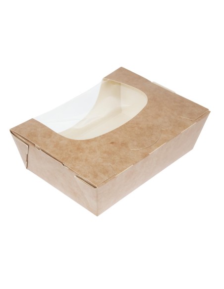 Barquettes à salade kraft 825ml compostables - Lot de 200