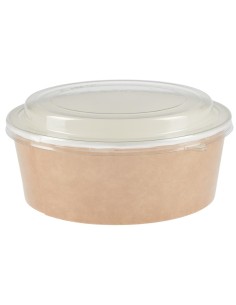Pots kraft 1300ml avec couvercles PET - lot 150 - Colpac