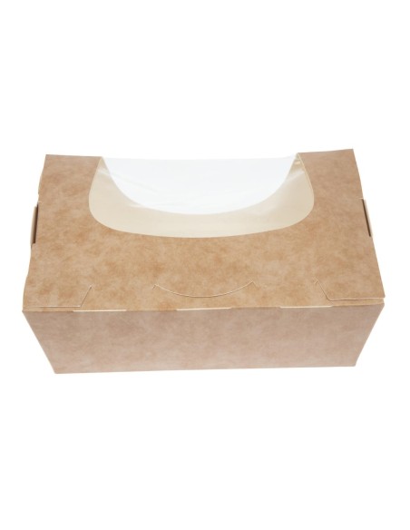 Barquettes à salade kraft 825ml compostables - Lot de 200