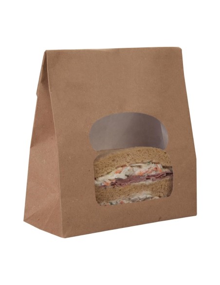 Sacs sandwich kraft noirs recyclables - Lot de 250 | Colpac