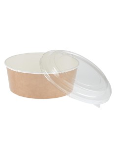 Pots kraft 1300ml avec couvercles PET - lot 150 - Colpac 2
