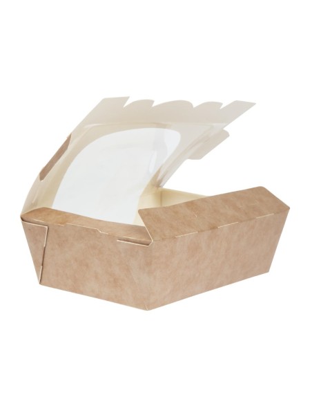 Barquettes à salade kraft 825ml compostables - Lot de 200