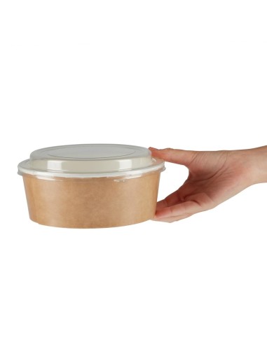 Pots kraft 1300ml avec couvercles PET - lot 150 - Colpac