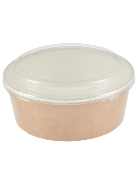 Pots kraft 1300ml avec couvercles PET - lot 150 - Colpac