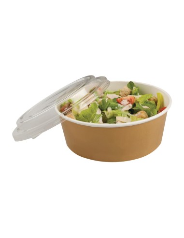 Pots kraft 1300ml avec couvercles PET - lot 150 - Colpac