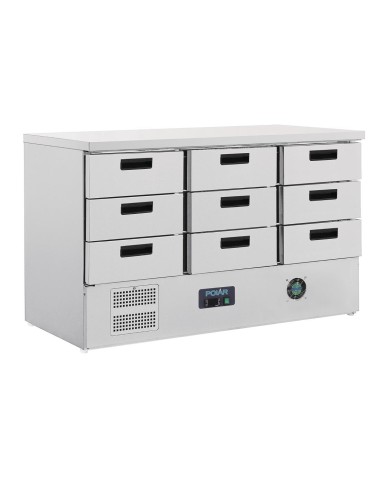 Table réfrigérée Polar 9 tiroirs 368L - inox