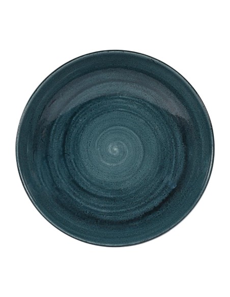 Assiettes coupes Churchill Stonecast Patina Rustic Teal 248mm - Lot de 12