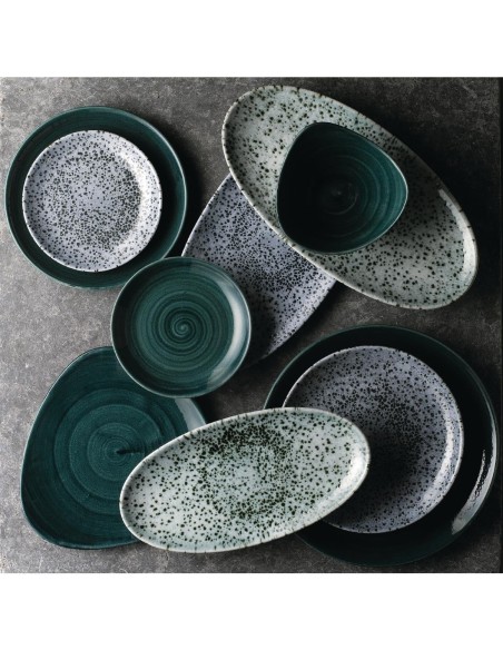 Bols triangulaires Churchill Stonecast Patina Rustic Teal 235mm - Lot de 12