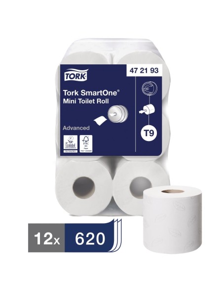 Mini rouleaux de papier toilette Smart One Tork - lot de 12