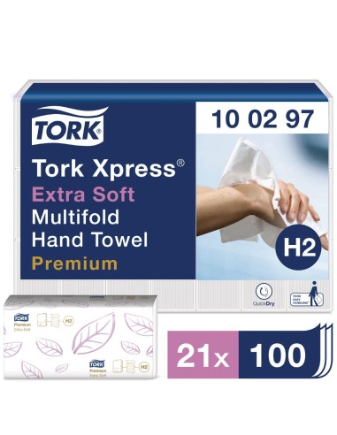 Essuie-mains ultra doux 2 plis Multifold Tork - 2100 pcs