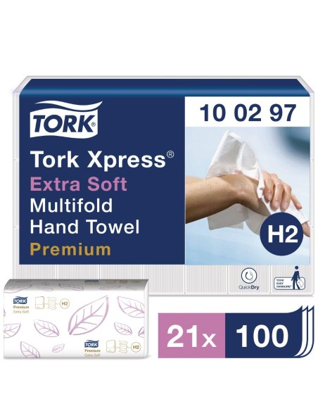 Essuie-mains ultra doux 2 plis Multifold Tork - 2100 pcs