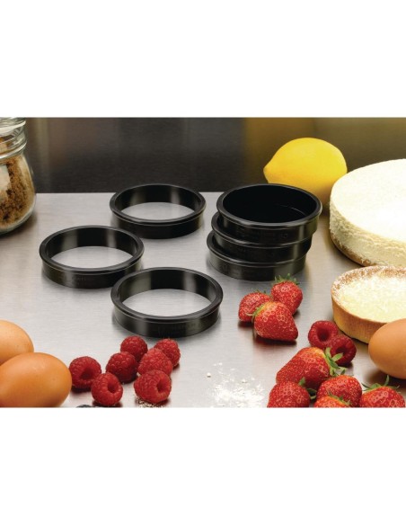 Cercles à tarte Exoglass 80 mm - lot de 6 Matfer Bourgeat