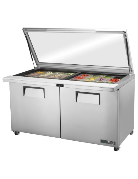 Table de préparation 24 bacs GN 1/6 True TSSU-60-24M-B-ST-FGLID