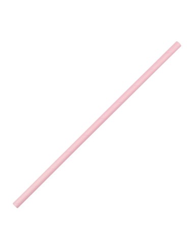 Pailles compostables roses Fiesta - lot de 250