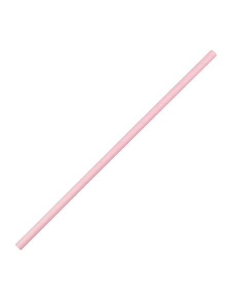 Pailles compostables roses Fiesta - lot de 250