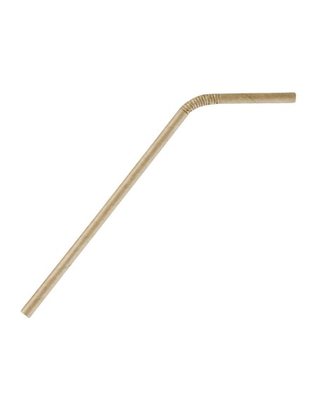 Pailles en papier compostables Fiesta Kraft 210 mm - Lot 250
