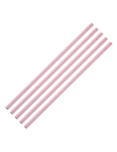 Pailles compostables roses Fiesta - lot de 250
