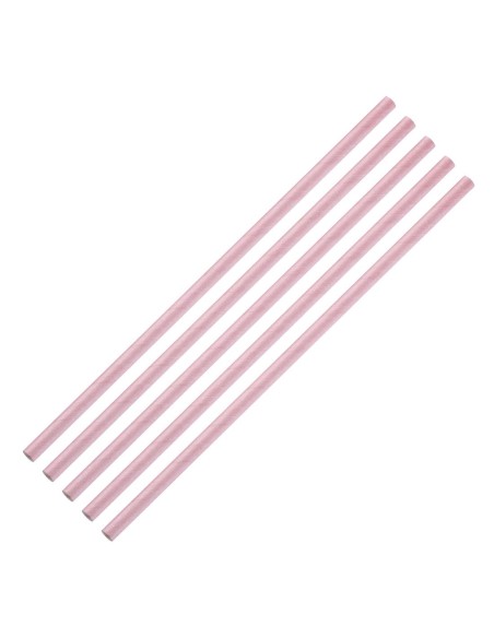 Pailles compostables roses Fiesta - lot de 250