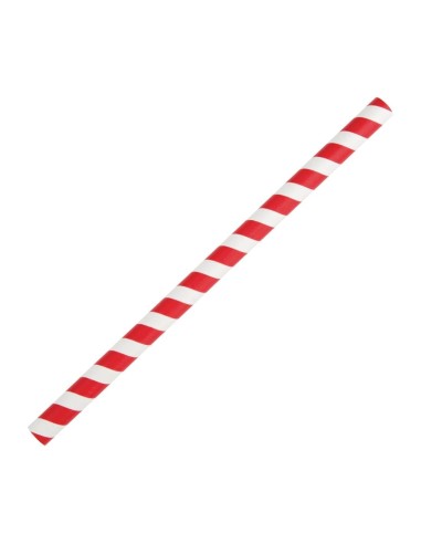 Pailles à smoothie compostables Fiesta rouge 210mm - lot 250