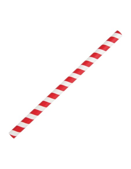 Pailles à smoothie compostables Fiesta rouge 210mm - lot 250