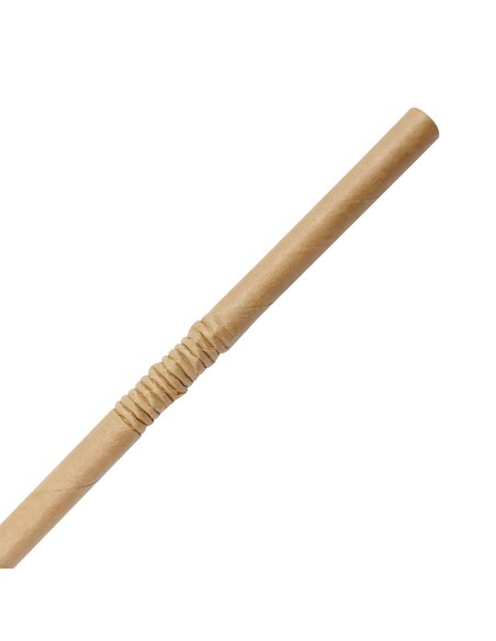 Pailles en papier compostables Fiesta Kraft 210 mm - Lot 250