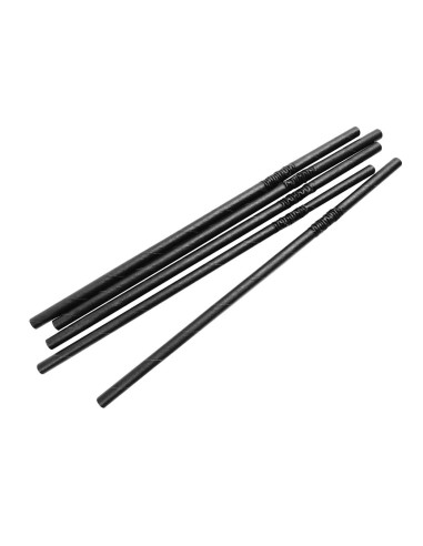 Pailles en papier compostables noires Fiesta - lot de 250