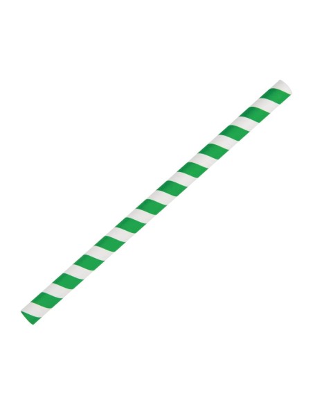 Pailles à smoothie compostables Fiesta vertes 210mm - lot de 250