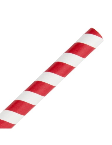 Pailles à smoothie compostables Fiesta rouge 210mm - lot 250