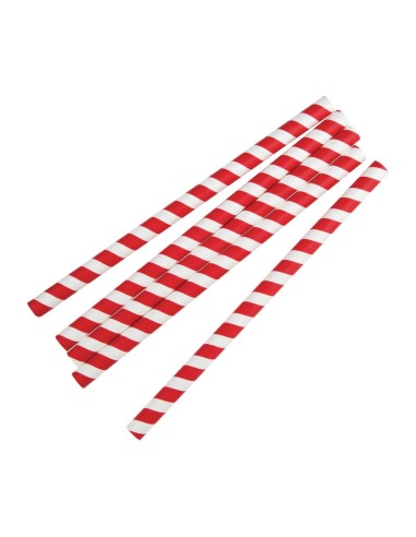 Pailles à smoothie compostables Fiesta rouge 210mm - lot 250