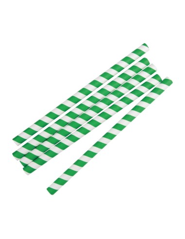 Pailles à smoothie compostables Fiesta vertes 210mm - lot de 250