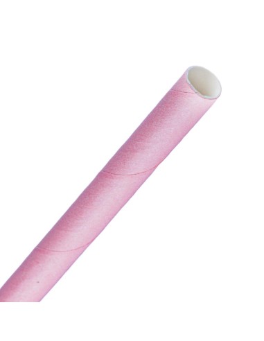 Pailles à smoothie compostables Fiesta Rose 210mm - lot de 250