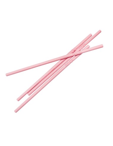 Pailles en papier compostables Fiesta Rose - Lot de 250