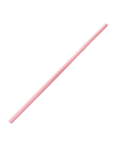 Pailles en papier compostables Fiesta Rose - Lot de 250