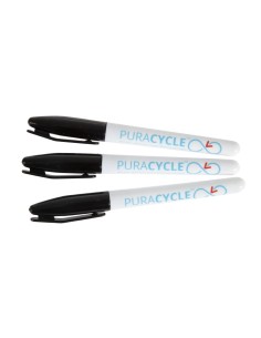 Marqueurs noirs alimentaires permanents Puracycle - lot de 3