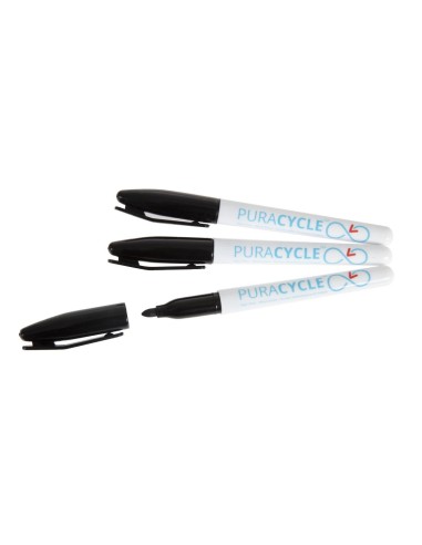 Marqueurs noirs alimentaires permanents Puracycle - lot de 3