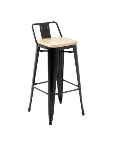 Tabourets bistro hauts Bolero noirs - lot de 4