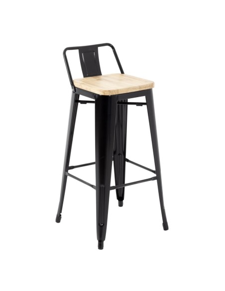 Tabourets bistro hauts Bolero noirs - lot de 4