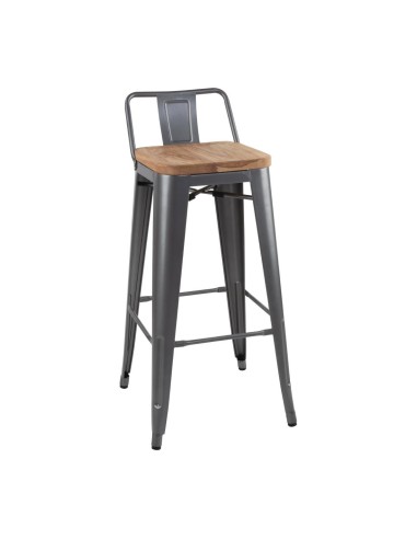 Tabourets bistro hauts Bolero gris - lot de 4