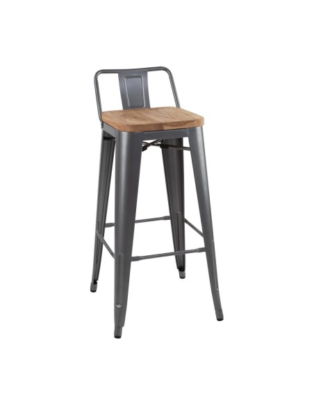 Tabourets bistro hauts Bolero gris - lot de 4