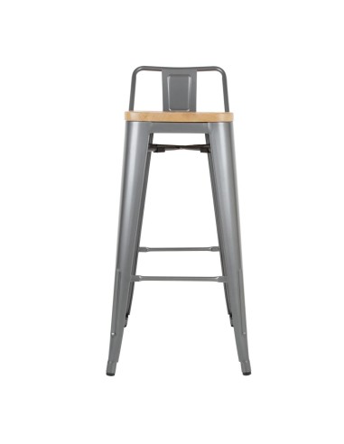 Tabourets bistro hauts Bolero gris - lot de 4