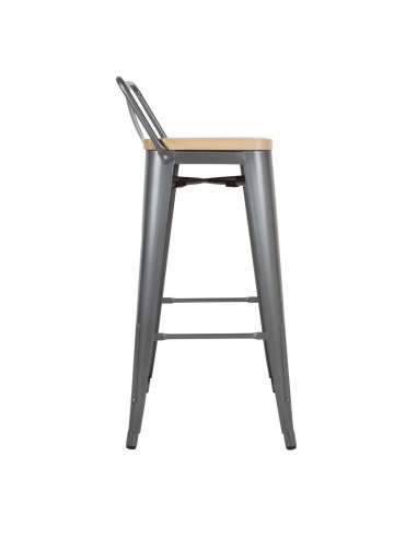 Tabourets bistro hauts Bolero gris - lot de 4