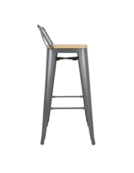 Tabourets bistro hauts Bolero gris - lot de 4