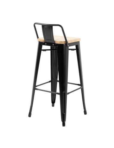 Tabourets bistro hauts Bolero noirs - lot de 4