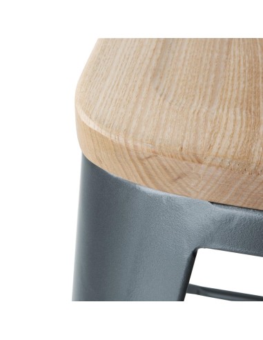 Tabourets bistro hauts Bolero gris - lot de 4