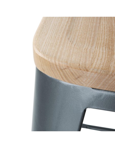 Tabourets bistro hauts Bolero gris - lot de 4