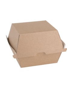 Grandes boîtes hamburger compostables kraft 112mm - Fiesta (150 pcs)