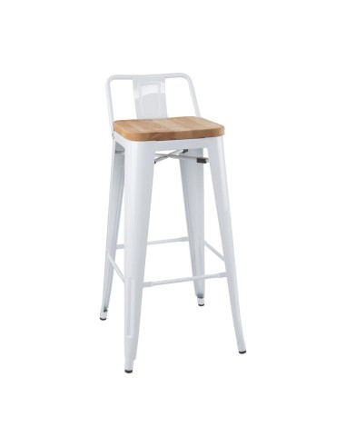 Tabourets bistro hauts Bolero blancs - lot de 4